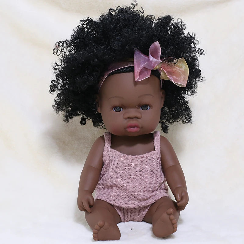 Premium Realistic Reborn Doll 35cm Soft Vinyl Lifelike African Baby For Babies And Collectors Worldwide - ToylandEU