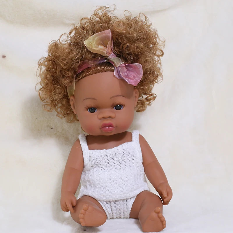 Premium Realistic Reborn Doll 35cm Soft Vinyl Lifelike African Baby For Babies And Collectors Worldwide - ToylandEU