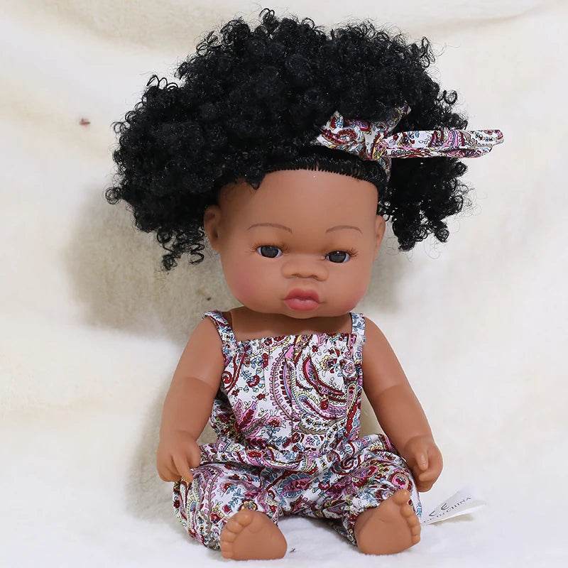 Premium Realistic Reborn Doll 35cm Soft Vinyl Lifelike African Baby For Babies And Collectors Worldwide - ToylandEU