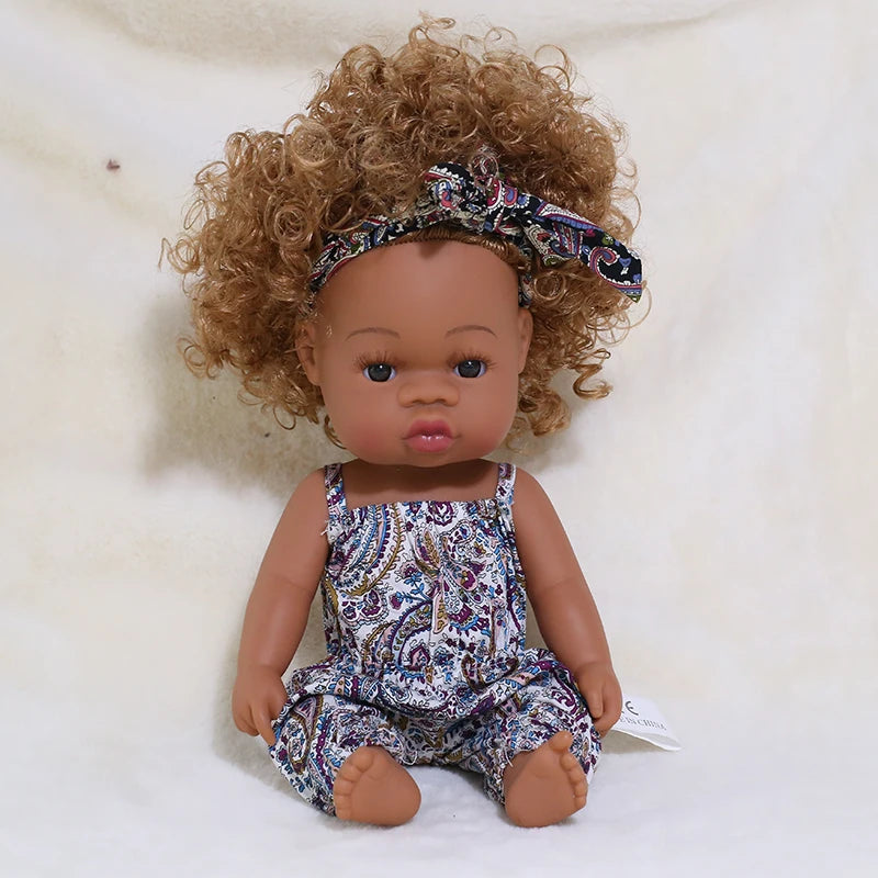 Premium Realistic Reborn Doll 35cm Soft Vinyl Lifelike African Baby For Babies And Collectors Worldwide - ToylandEU