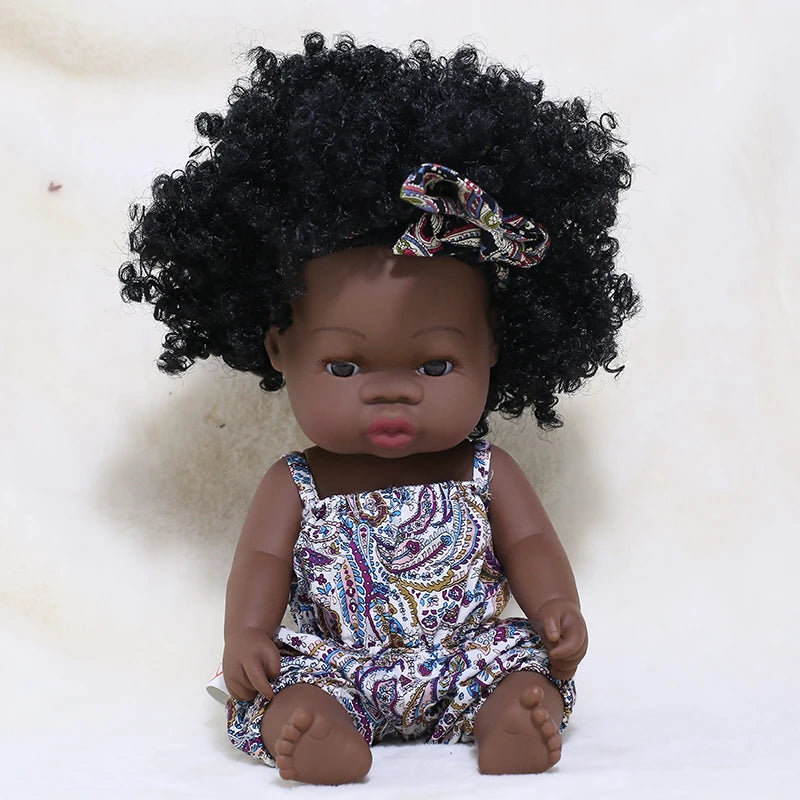 Premium Realistic Reborn Doll 35cm Soft Vinyl Lifelike African Baby For Babies And Collectors Worldwide - ToylandEU