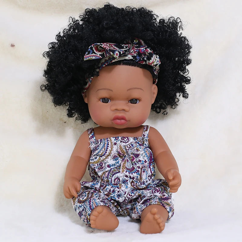 Premium Realistic Reborn Doll 35cm Soft Vinyl Lifelike African Baby For Babies And Collectors Worldwide - ToylandEU
