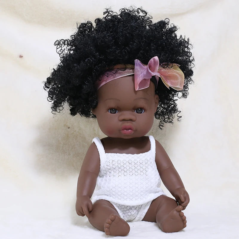 Premium Realistic Reborn Doll 35cm Soft Vinyl Lifelike African Baby For Babies And Collectors Worldwide - ToylandEU