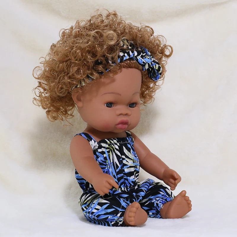 Premium Realistic Reborn Doll 35cm Soft Vinyl Lifelike African Baby For Babies And Collectors Worldwide - ToylandEU