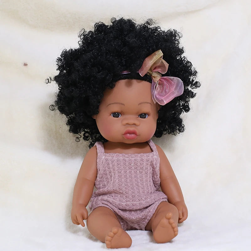 Premium Realistic Reborn Doll 35cm Soft Vinyl Lifelike African Baby For Babies And Collectors Worldwide - ToylandEU