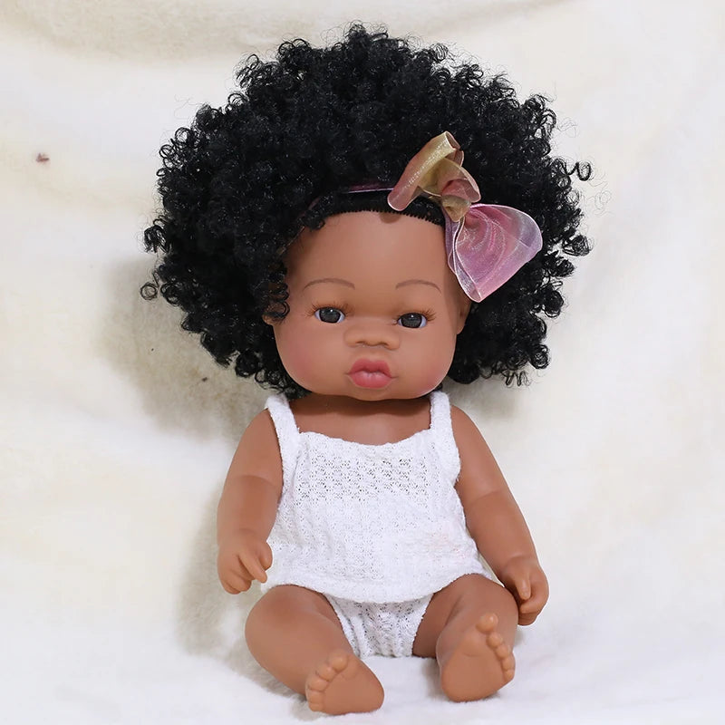 Premium Realistic Reborn Doll 35cm Soft Vinyl Lifelike African Baby For Babies And Collectors Worldwide - ToylandEU