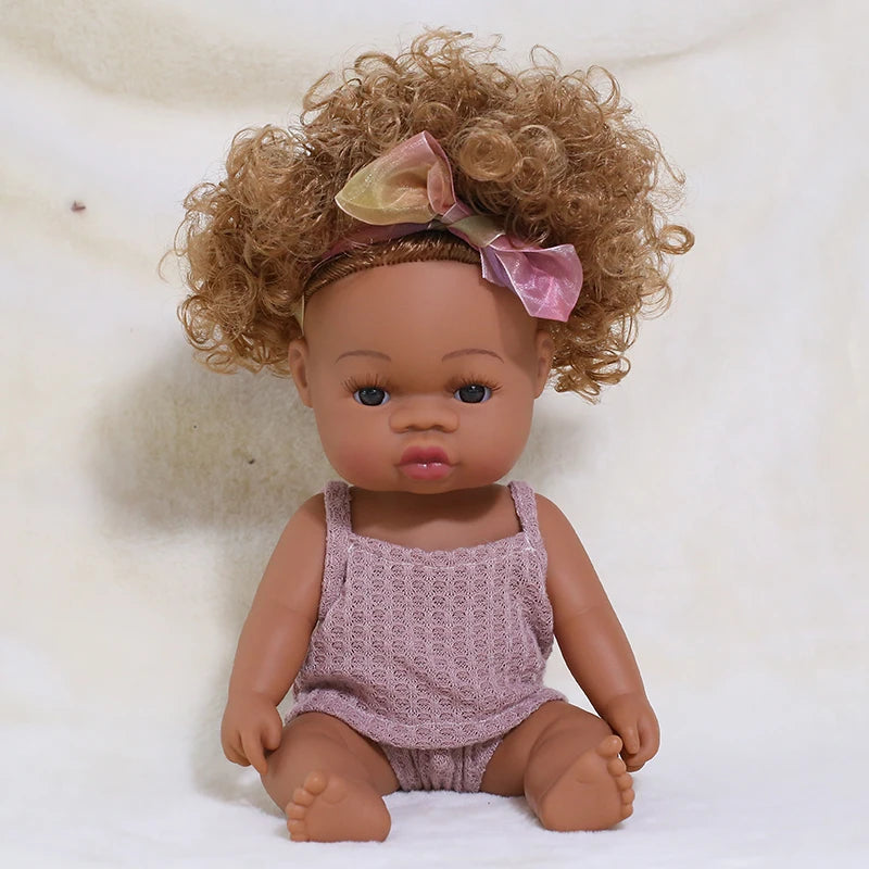 Premium Realistic Reborn Doll 35cm Soft Vinyl Lifelike African Baby For Babies And Collectors Worldwide - ToylandEU