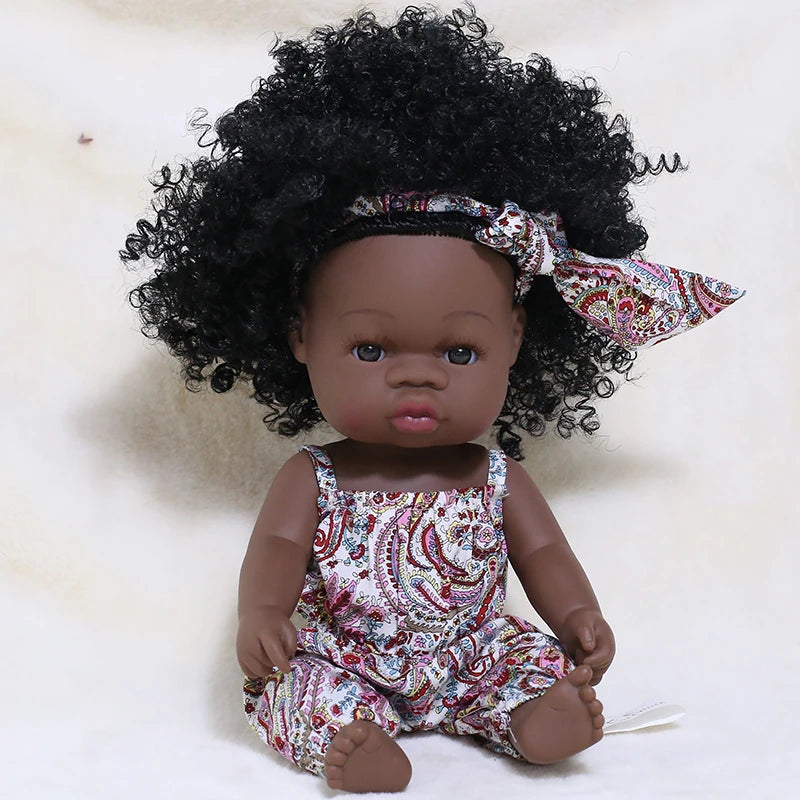 Premium Realistic Reborn Doll 35cm Soft Vinyl Lifelike African Baby For Babies And Collectors Worldwide - ToylandEU