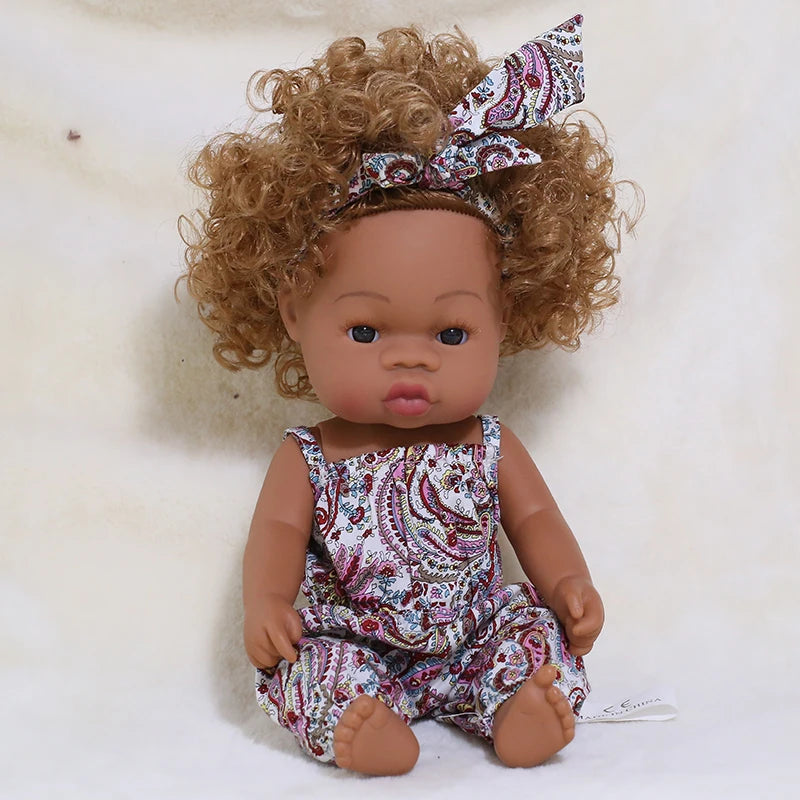 Premium Realistic Reborn Doll 35cm Soft Vinyl Lifelike African Baby For Babies And Collectors Worldwide - ToylandEU