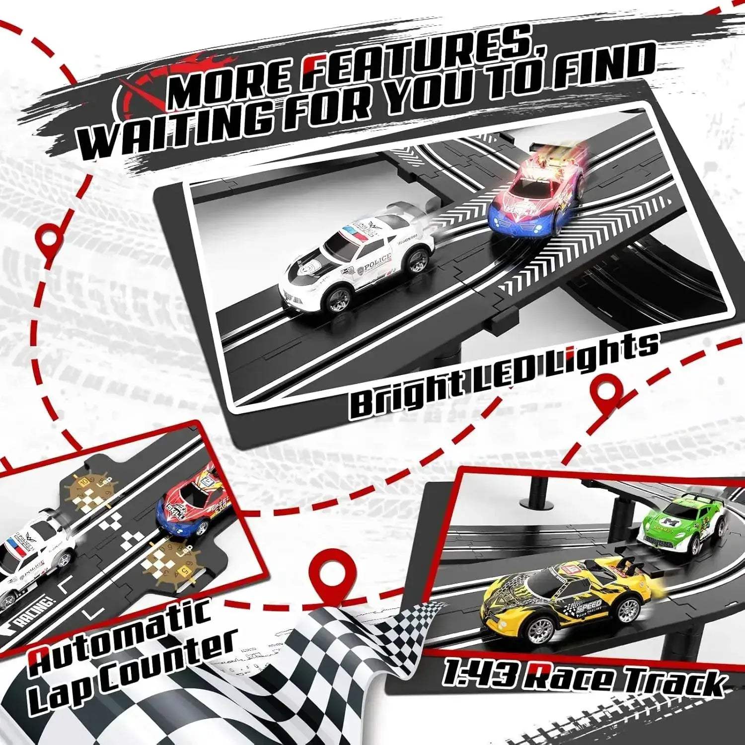 Premium Realistic Slot Car Track Set With Circular Slope - ToylandEU