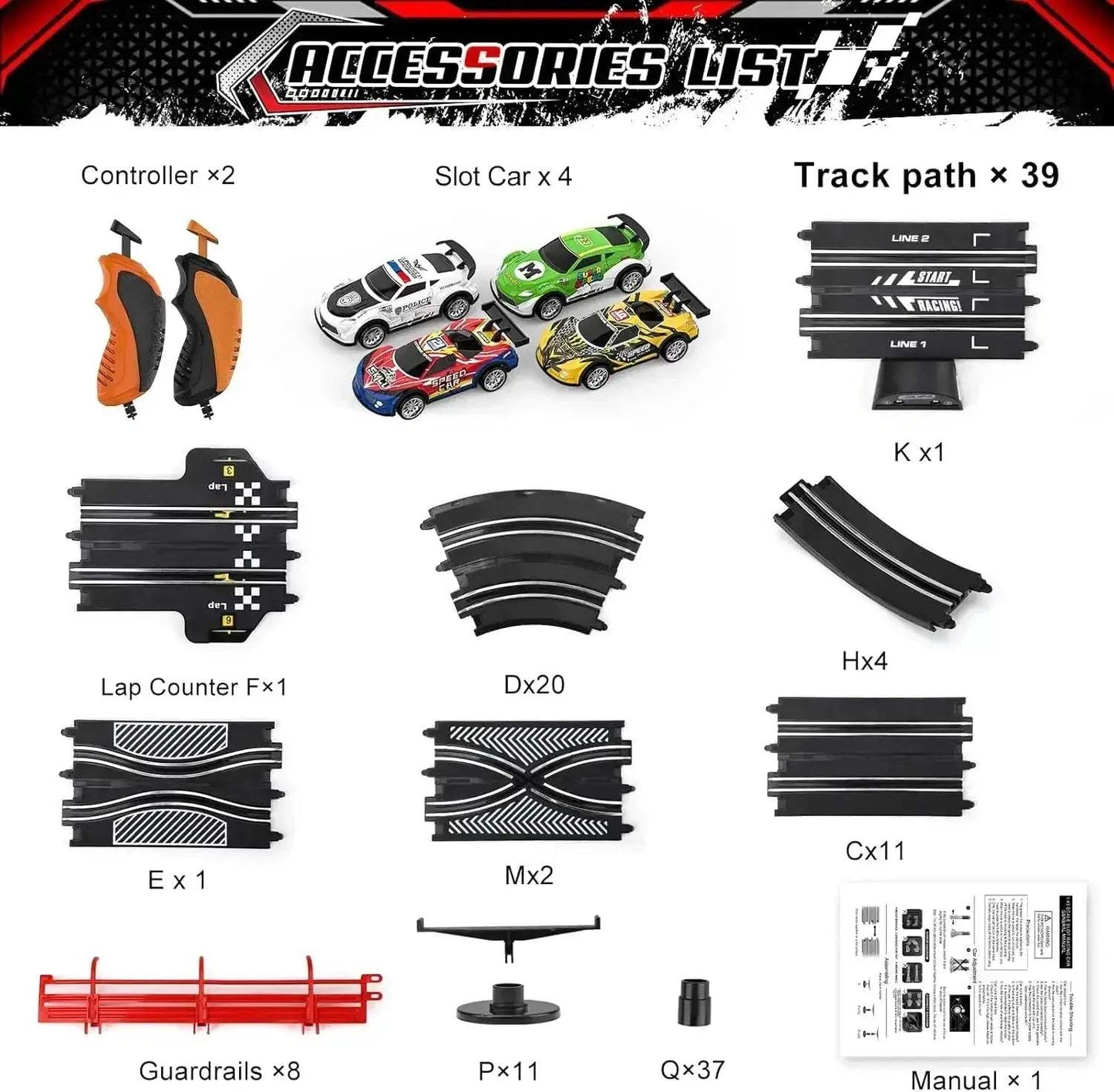 Premium Realistic Slot Car Track Set With Circular Slope - ToylandEU