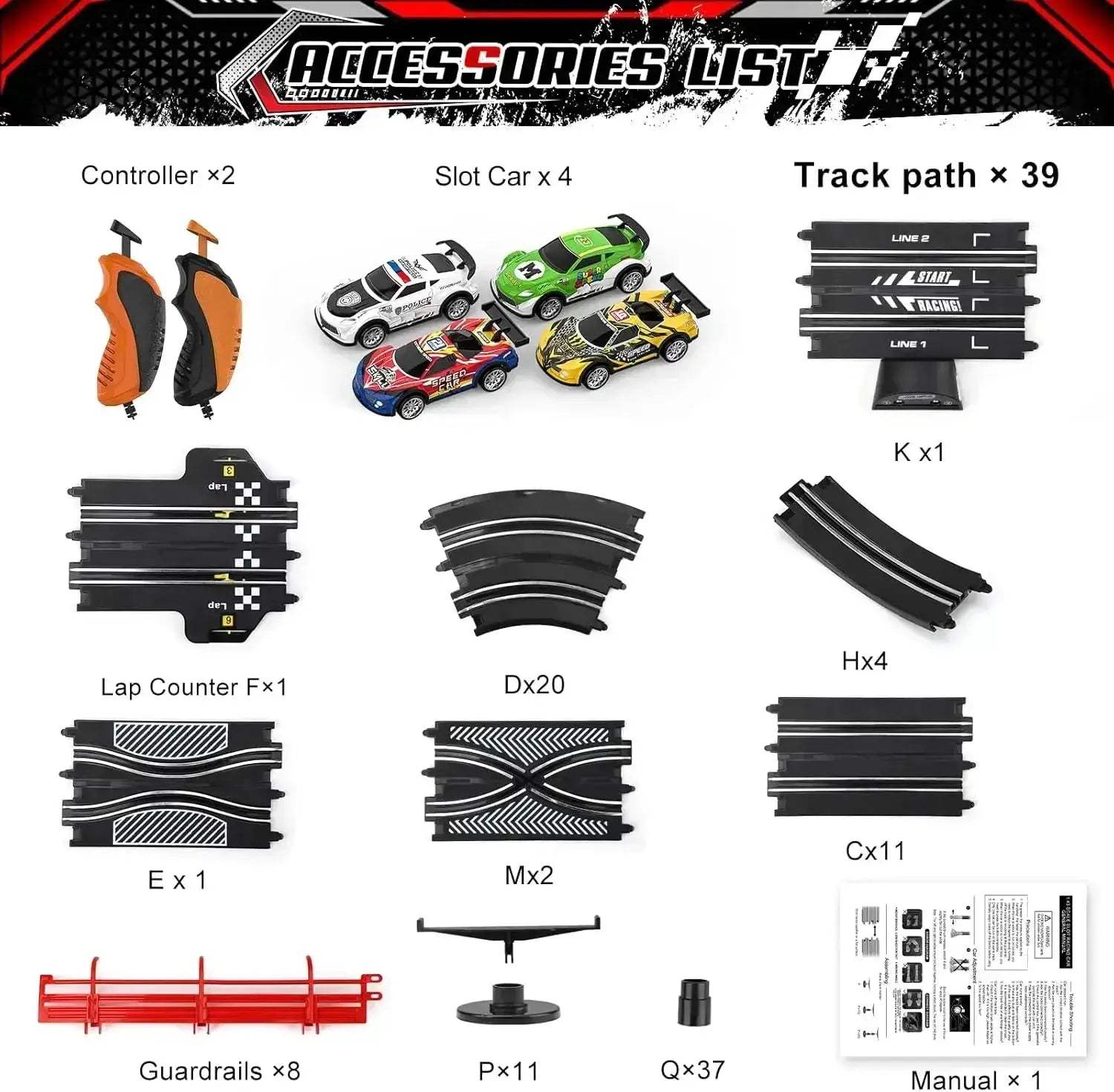 Premium Realistic Slot Car Track Set With Circular Slope - ToylandEU
