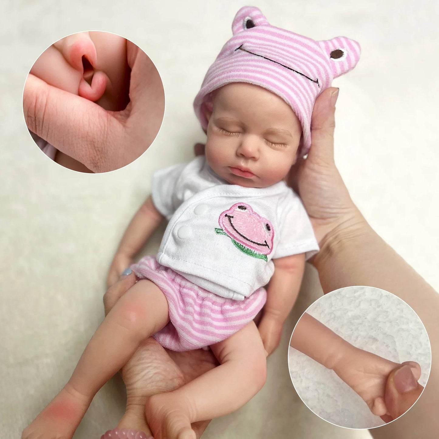 Premium Reborn Doll Silicone Open Mouth 33cm for Collectors - ToylandEU