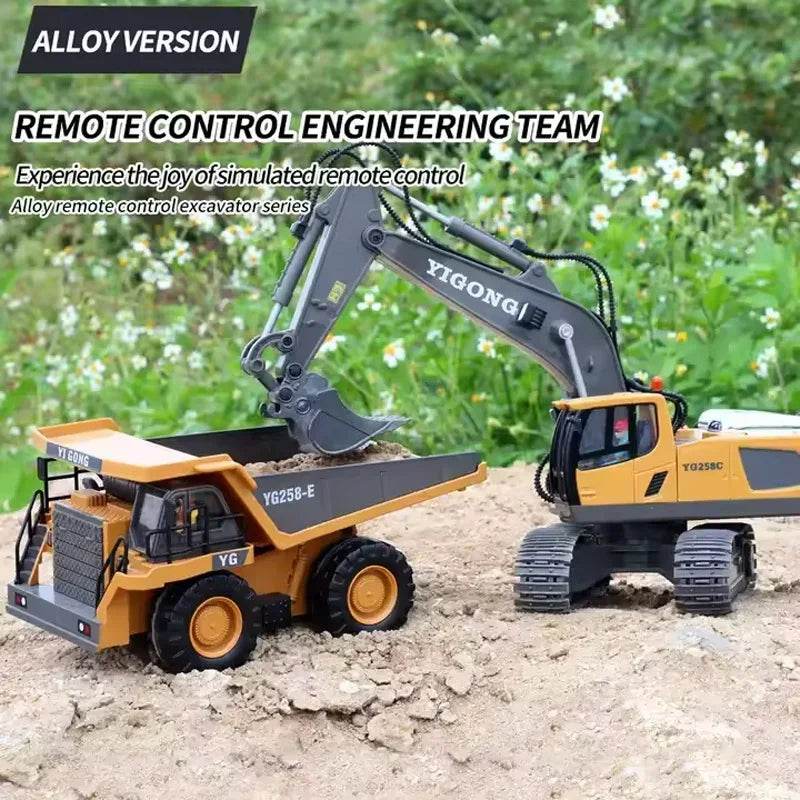 Premium Remote Control Excavator Alloy Build For Kids - ToylandEU