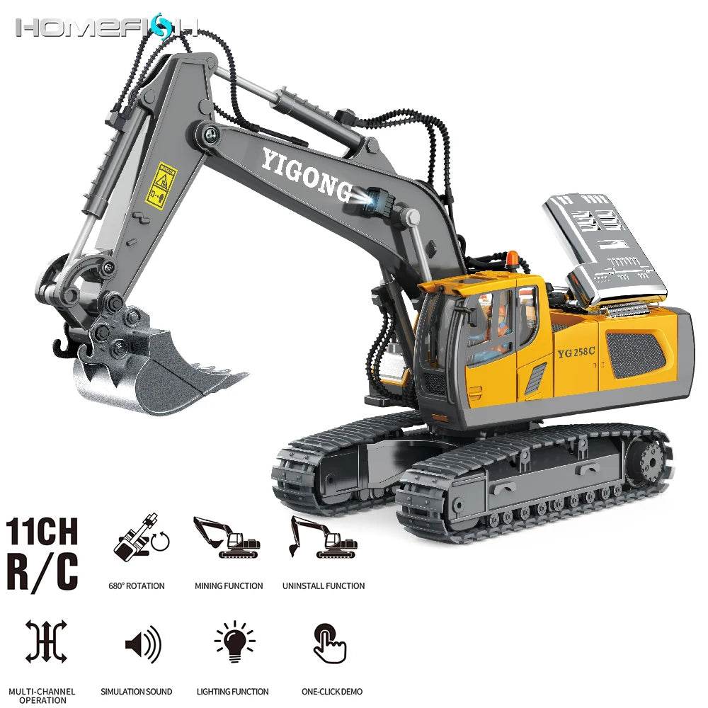 Premium Remote Control Excavator Toy With Digging For Boys - ToylandEU