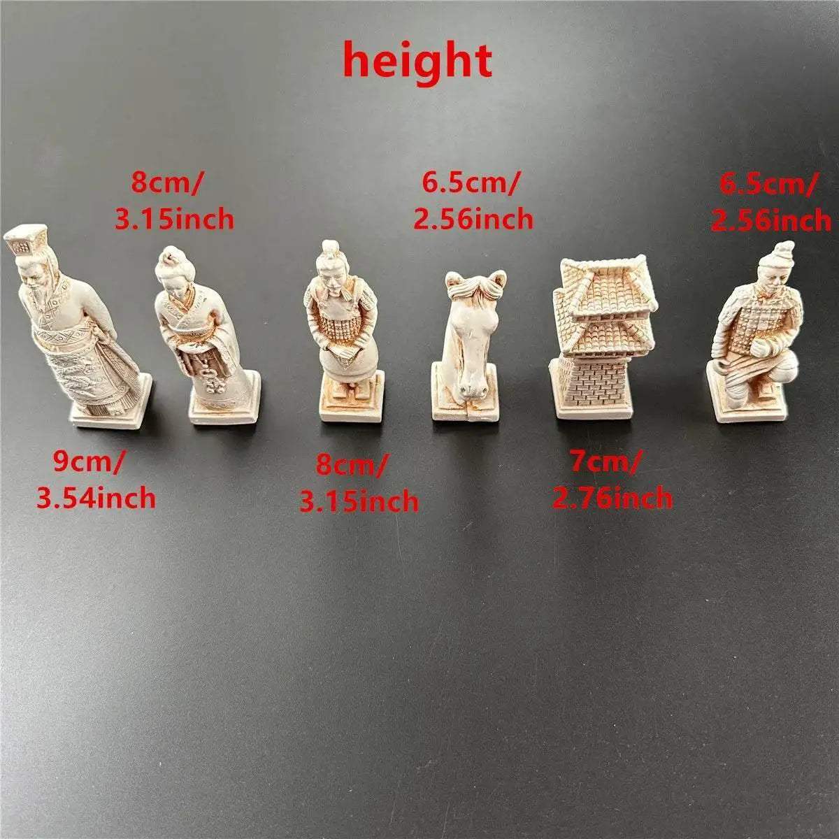 Premium Resin Chess Set with Imitation Ancient Terra-cotta Army Pieces for Adult Collectors and Enthusiasts - ToylandEU