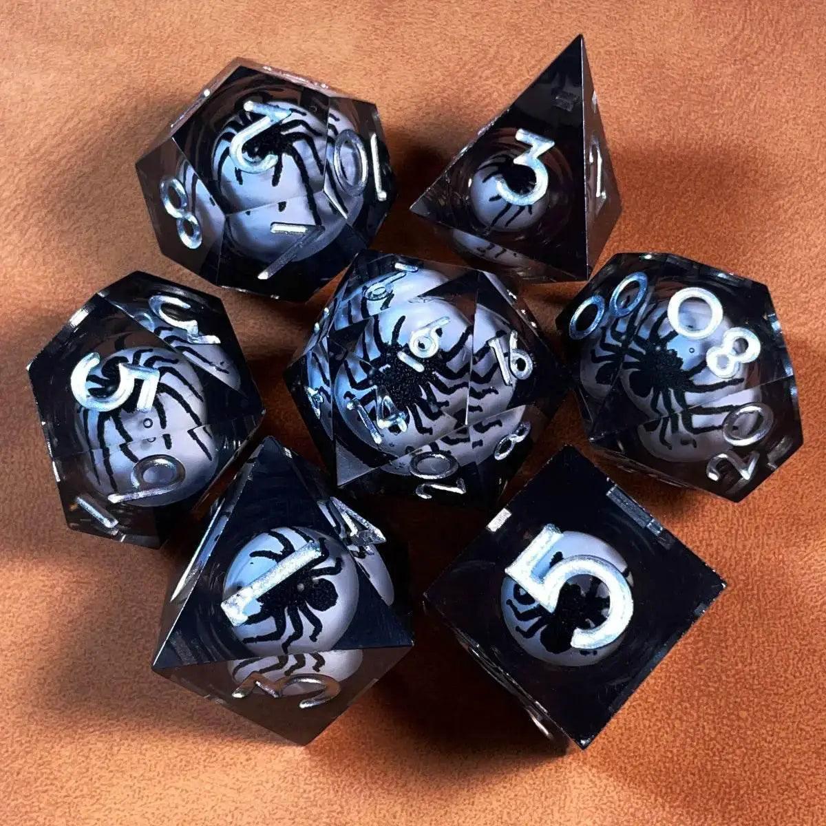  Premium Resin DND Sharp Polyhedral Spider Dice Set -  ToylandEU™