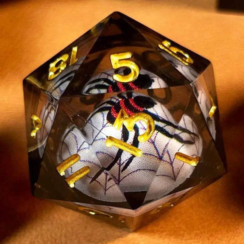 Premium Resin DND Sharp Polyhedral Spider Dice Set for RPG Enthusiasts and Halloween Gifts - ToylandEU