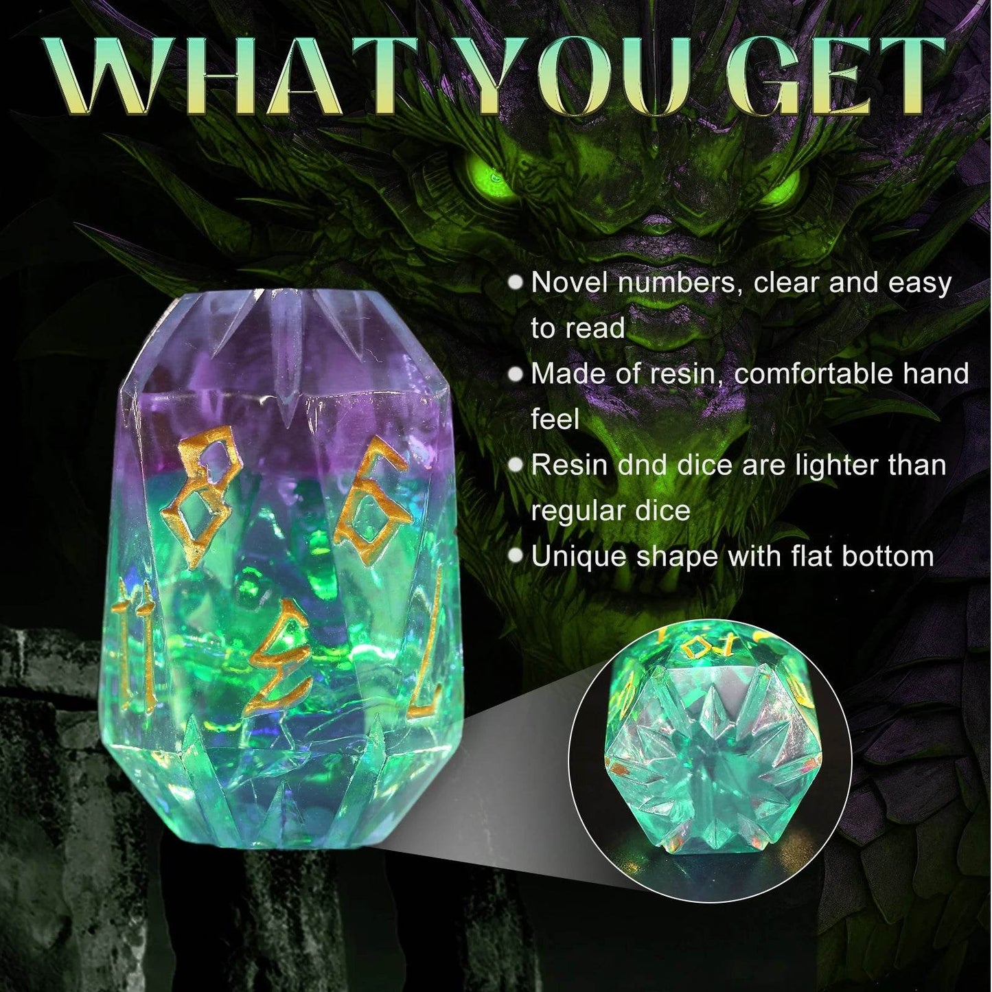 Premium Resin Dice Set with Stonehenge Design for Dungeons and Dragons Role Playing Games - ToylandEU