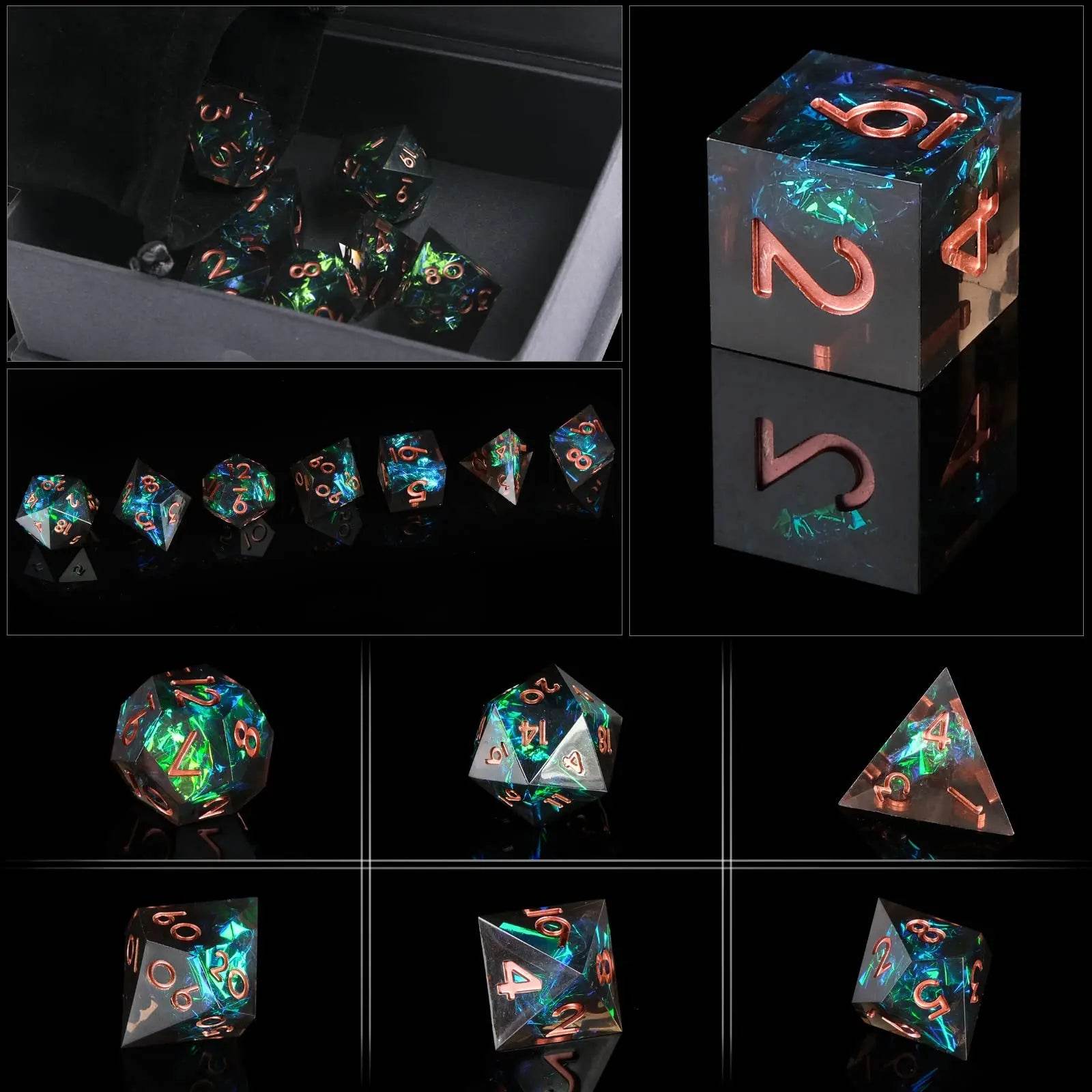 Premium Resin Sharp Edge Dice Set for Dungeons and Dragons Tabletop Role Playing Games - ToylandEU