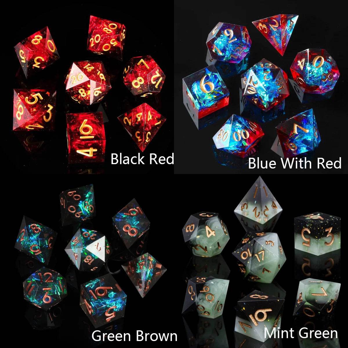Premium Resin Sharp Edge Dice Set for Dungeons and Dragons Tabletop Role Playing Games - ToylandEU