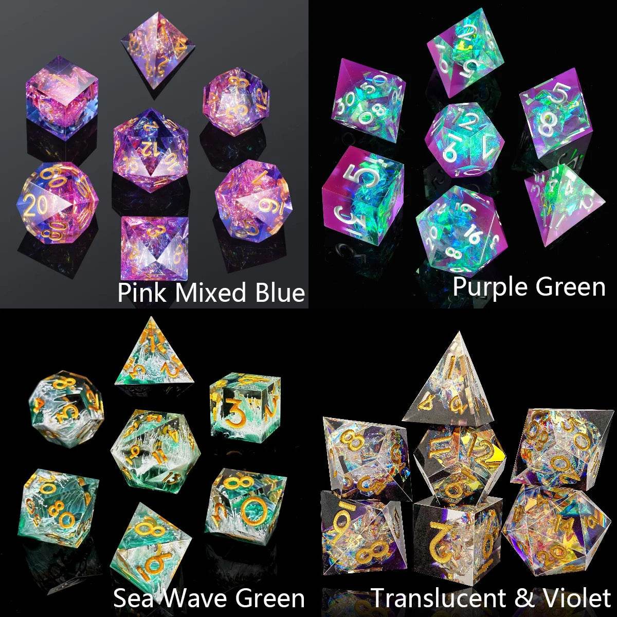 Premium Resin Sharp Edge Dice Set for Dungeons and Dragons Tabletop Role Playing Games - ToylandEU