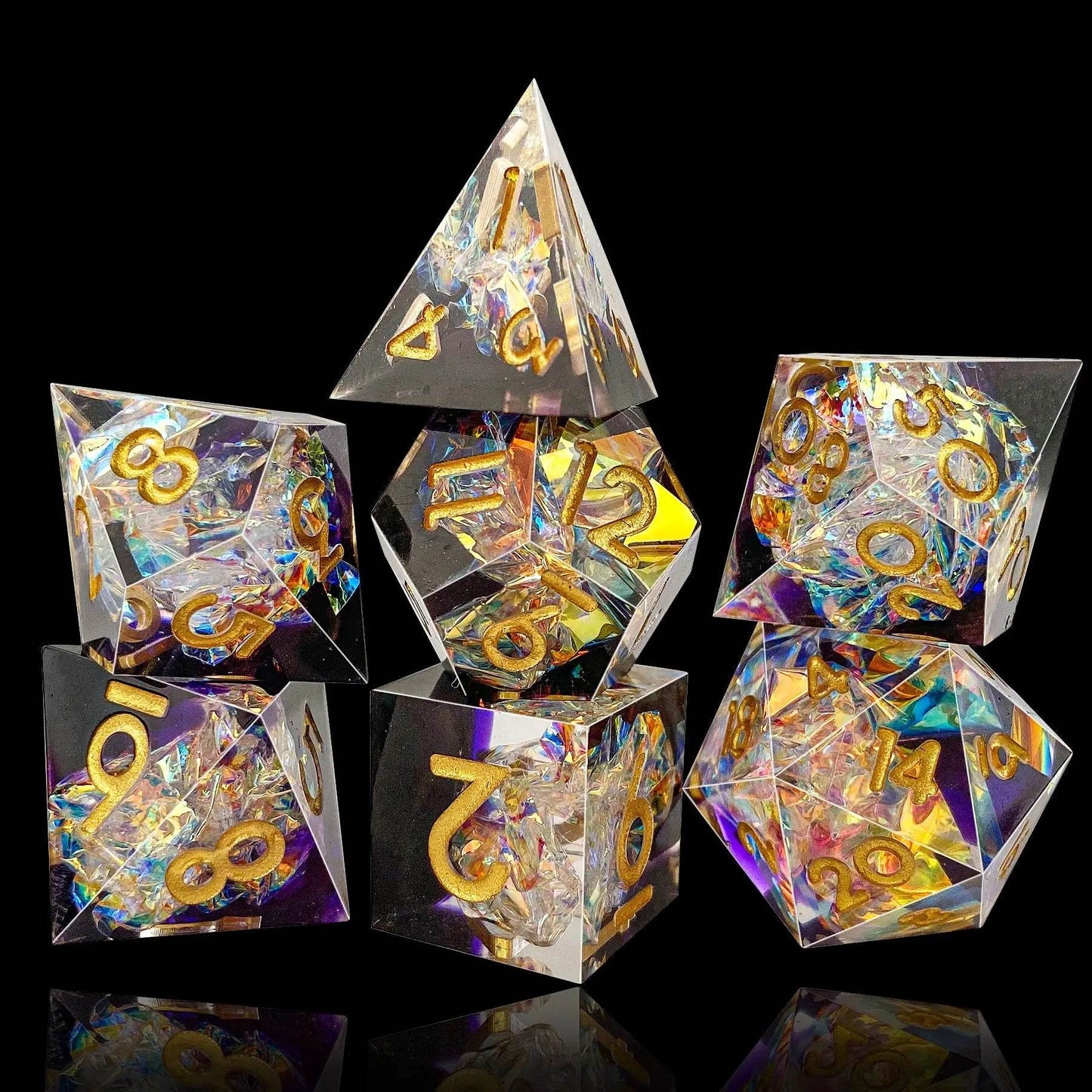 Premium Resin Sharp Edge Dice Set for Dungeons and Dragons Tabletop Role Playing Games - ToylandEU
