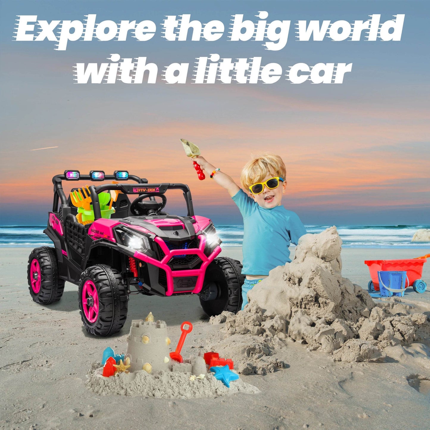 Premium Ride On Car 24V 2 Seater Switchable 4WD Girls - ToylandEU