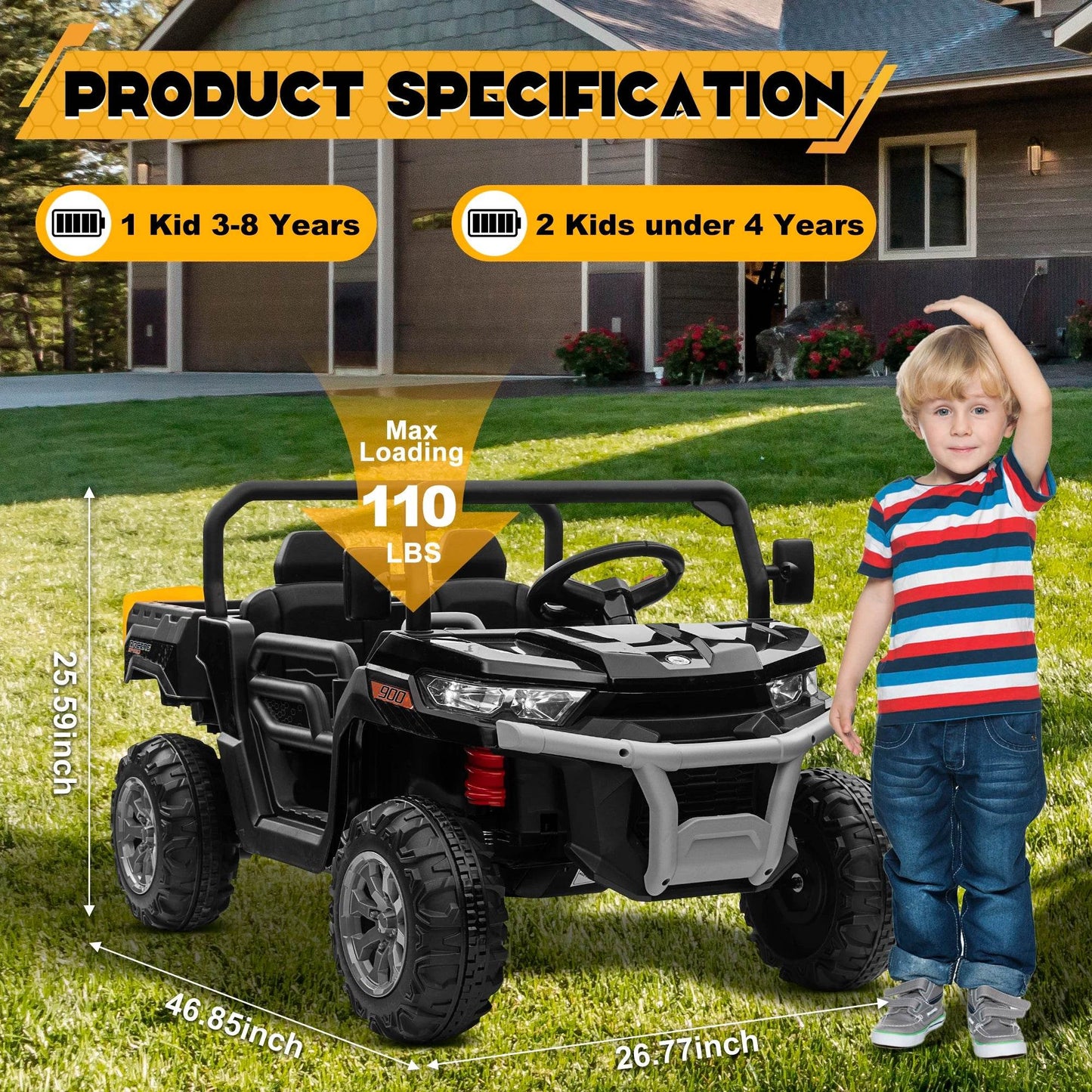 Premium Ride On Dump Truck 2 Seater Remote Control For Kids - ToylandEU