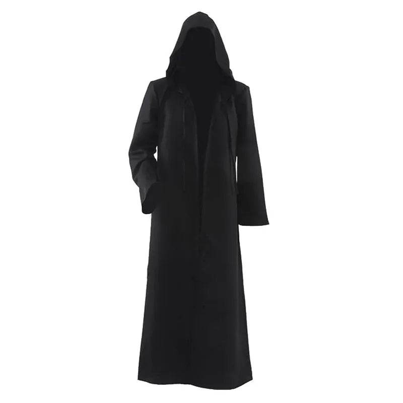 Premium Robe Costume Hooded Sorcerer Black Adults And Kids - ToylandEU