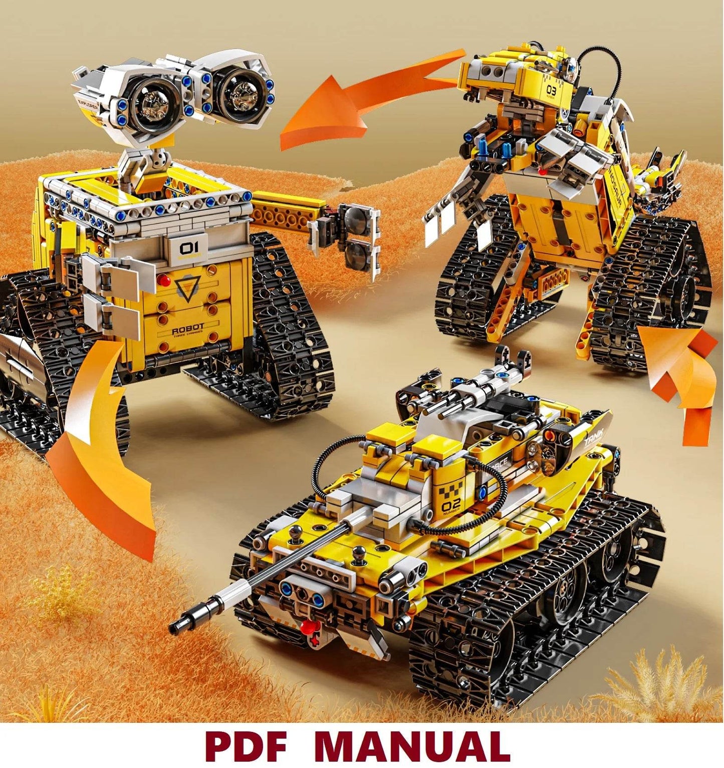 Premium Robot Building Blocks 3 In 1 Dinosaur Tank For Boys - ToylandEU