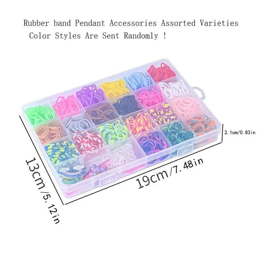 Premium Rubber Band Loom Kit For Bracelets 1300Pcs Multicolor - ToylandEU
