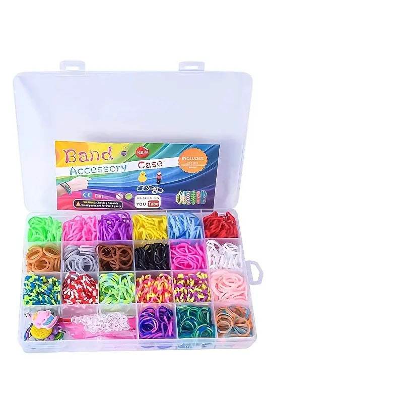 Premium Rubber Band Loom Kit For Bracelets 1300Pcs Multicolor - ToylandEU