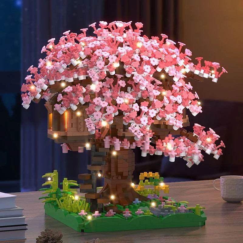 Premium Sakura Tree Micro Blocks With Led Lights For Her - ToylandEU