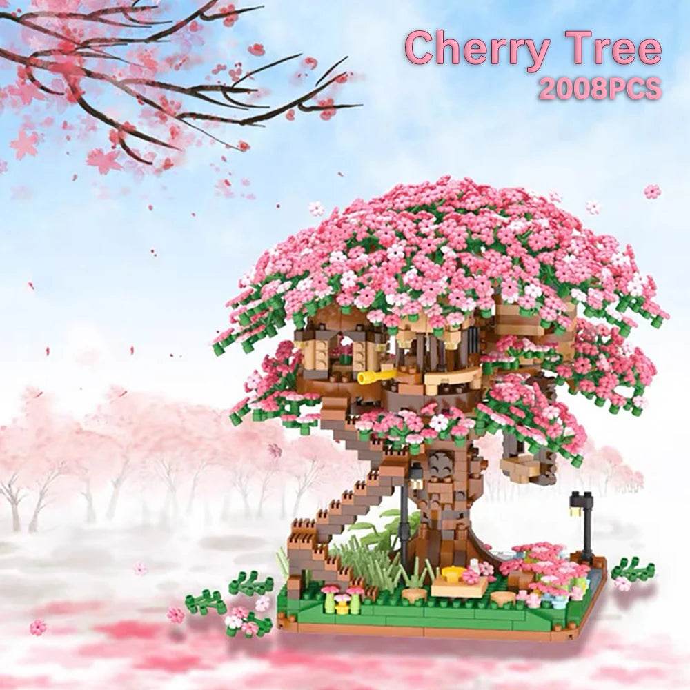 Premium Sakura Tree Micro Blocks With Led Lights For Her - ToylandEU