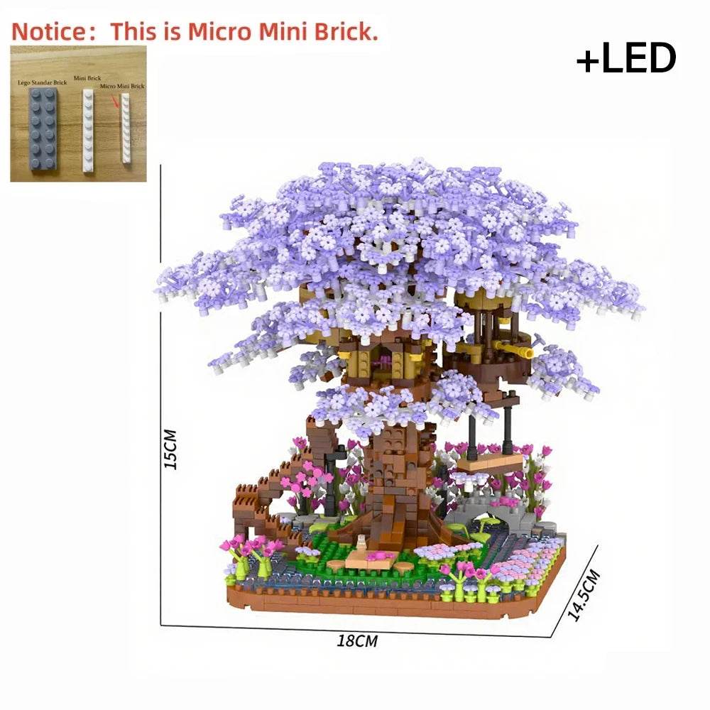Premium Sakura Tree Micro Blocks With Led Lights For Her - ToylandEU