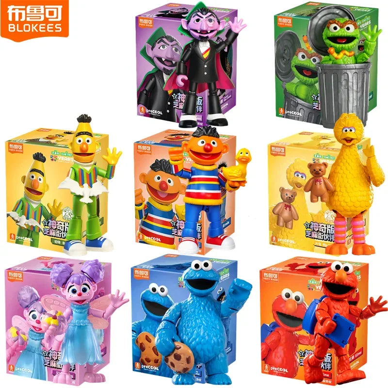 Premium Sesame Street Building Block Figures Featuring Ernie Bert Elmo For Kids - ToylandEU