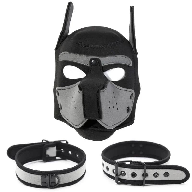 Premium Sexy Dog Mask Full Head Padded Rubber For Couples - ToylandEU