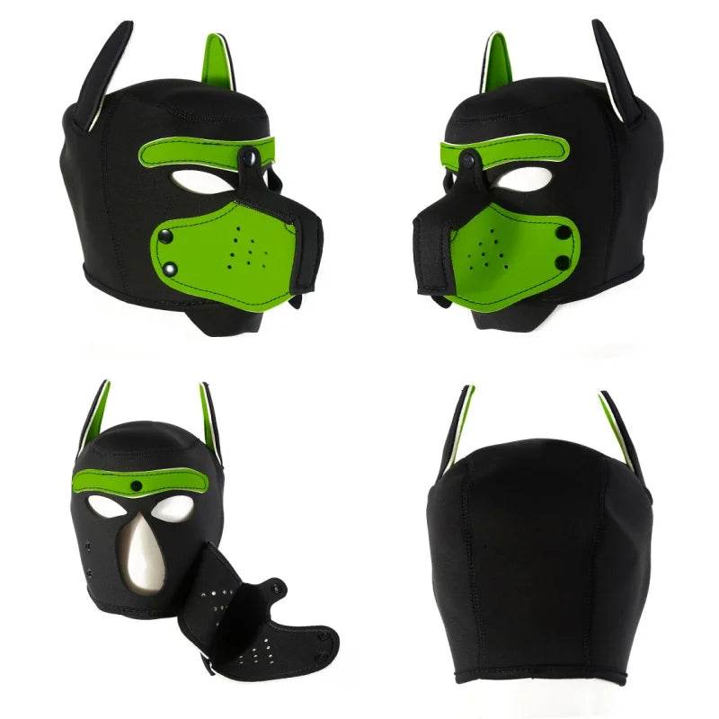 Premium Sexy Dog Mask Full Head Padded Rubber For Couples - ToylandEU