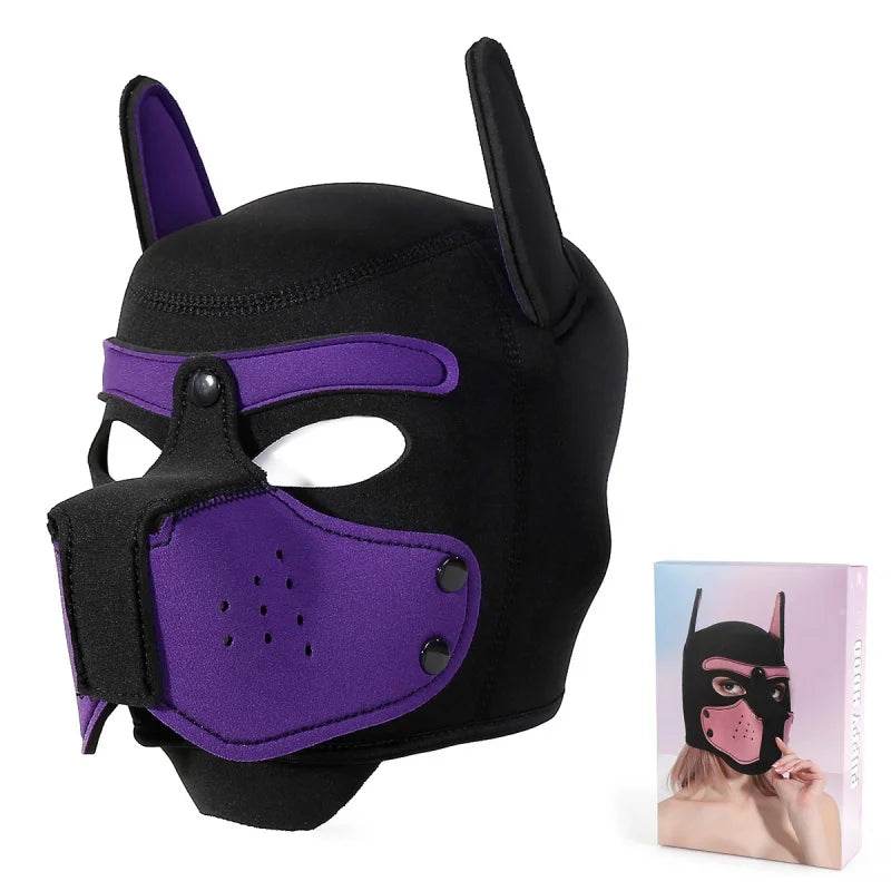 Premium Sexy Dog Mask Full Head Padded Rubber For Couples - ToylandEU