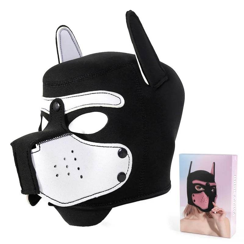 Premium Sexy Dog Mask Full Head Padded Rubber For Couples - ToylandEU