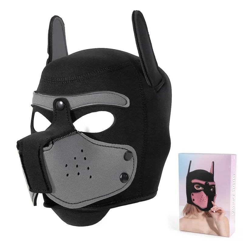 Premium Sexy Dog Mask Full Head Padded Rubber For Couples - ToylandEU