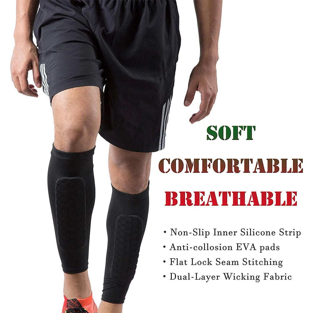 Premium Shin Guard Calf Sleeve With Honeycomb Pad For Soccer - ToylandEU