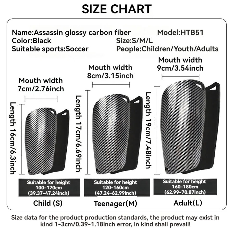 Premium Shin Guards Carbon Fiber Cushioning For All Ages - ToylandEU