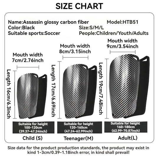 Premium Shin Guards Carbon Fiber Cushioning For All Ages - ToylandEU