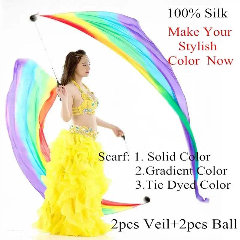 Premium Silk Veil For Belly Dance Performance Stage Props - ToylandEU