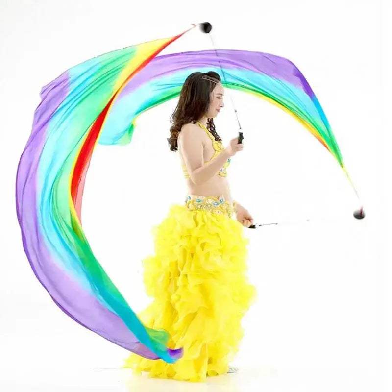Premium Silk Veil For Belly Dance Performance Stage Props - ToylandEU