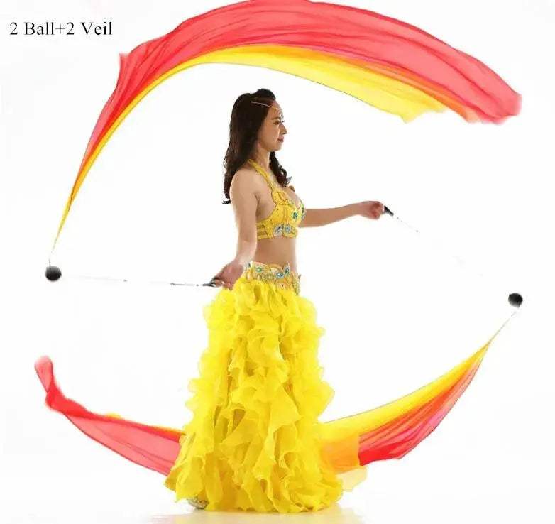 Premium Silk Veil For Belly Dance Performance Stage Props - ToylandEU