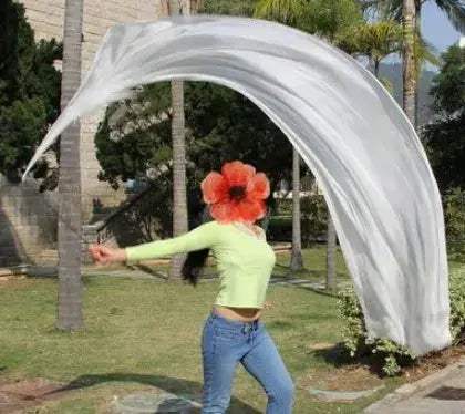 Premium Silk Veil For Belly Dance Performance Stage Props - ToylandEU