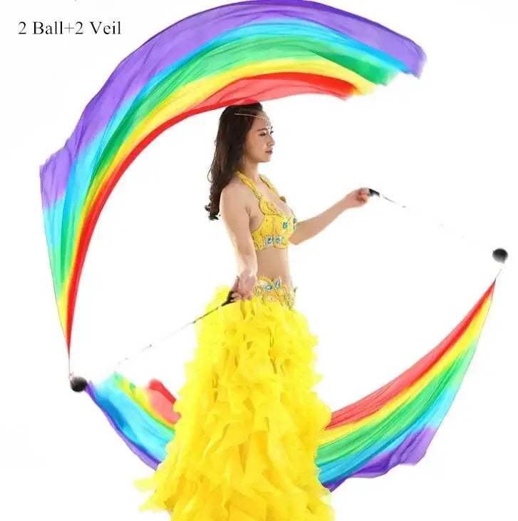 Premium Silk Veil For Belly Dance Performance Stage Props - ToylandEU